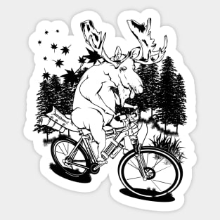 Funny moose cycle touring Sticker